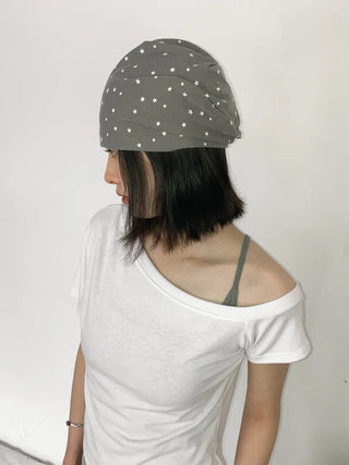 Loose-fit Knit Ribbed Pullover Bandana Beanie Hat Collection