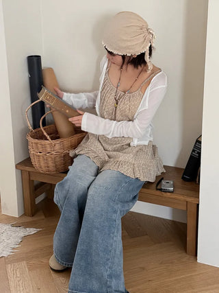 Loose-fit Knit Ribbed Pullover Bandana Beanie Hat Collection