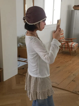 Loose-fit Knit Ribbed Pullover Bandana Beanie Hat Collection