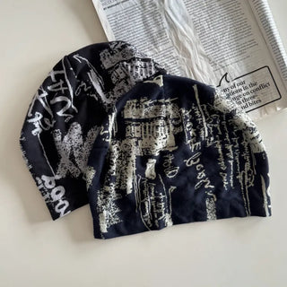 Loose-fit Knit Ribbed Pullover Bandana Beanie Hat Collection