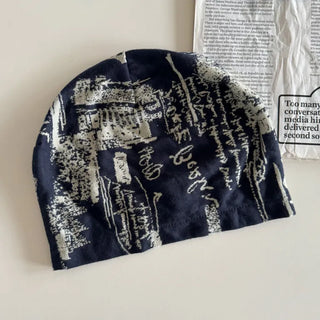 Loose-fit Knit Ribbed Pullover Bandana Beanie Hat Collection