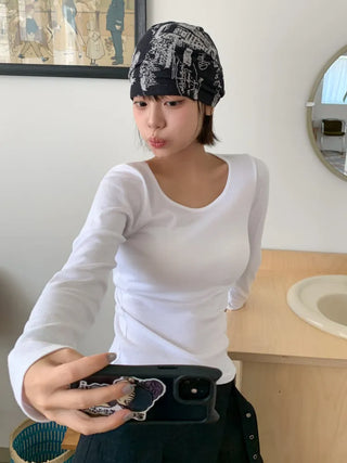 Loose-fit Knit Ribbed Pullover Bandana Beanie Hat Collection