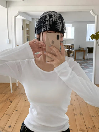 Loose-fit Knit Ribbed Pullover Bandana Beanie Hat Collection