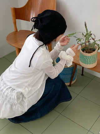 Loose-fit Knit Ribbed Pullover Bandana Beanie Hat Collection