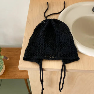 Loose-fit Knit Ribbed Pullover Bandana Beanie Hat Collection
