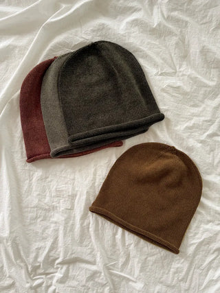 Loose-fit Knit Ribbed Pullover Bandana Beanie Hat Collection