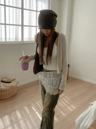 Loose-fit Knit Ribbed Pullover Bandana Beanie Hat Collection