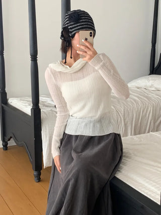 Loose-fit Knit Ribbed Pullover Bandana Beanie Hat Collection