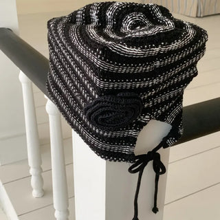 Loose-fit Knit Ribbed Pullover Bandana Beanie Hat Collection