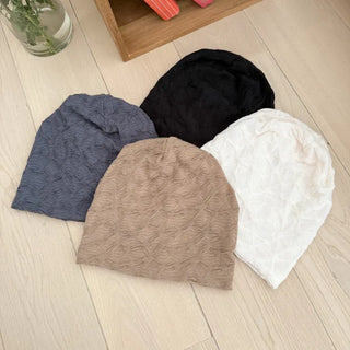 Loose-fit Knit Ribbed Pullover Bandana Beanie Hat Collection