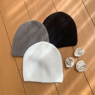 Loose-fit Knit Ribbed Pullover Bandana Beanie Hat Collection
