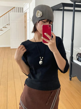Loose-fit Knit Ribbed Pullover Bandana Beanie Hat Collection