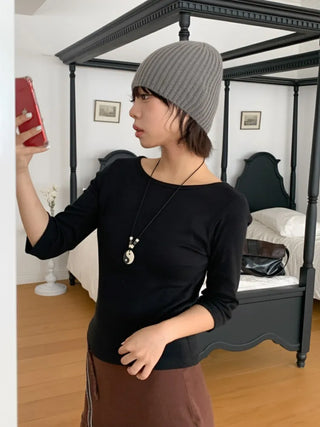 Loose-fit Knit Ribbed Pullover Bandana Beanie Hat Collection