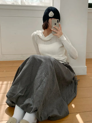 Loose-fit Knit Ribbed Pullover Bandana Beanie Hat Collection