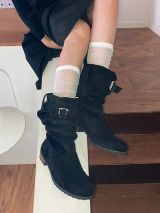 Glitter Ribbed Knee-Long Socks