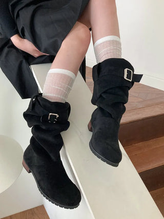 Glitter Ribbed Knee-Long Socks