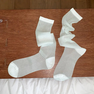 Glitter Ribbed Knee-Long Socks