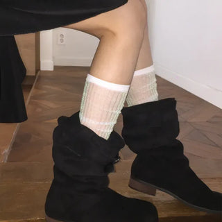 Glitter Ribbed Knee-Long Socks