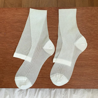 Glitter Ribbed Knee-Long Socks