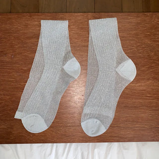 Glitter Ribbed Knee-Long Socks