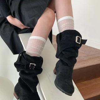 Glitter Ribbed Knee-Long Socks