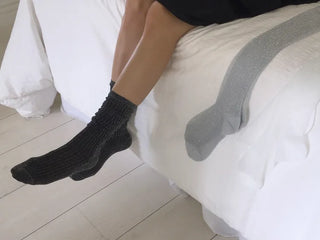 Glitter Ribbed Knee-Long Socks
