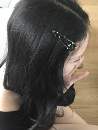 Leather Dot Cushion Triangle Polka Dot Hair Snap Clip
