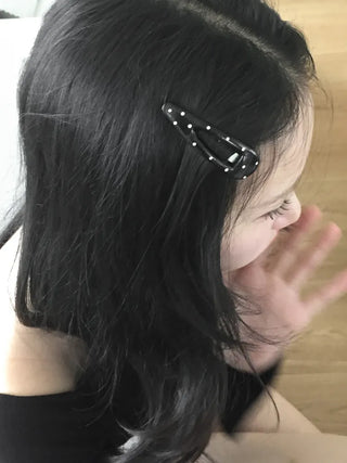 Leather Dot Cushion Triangle Polka Dot Hair Snap Clip