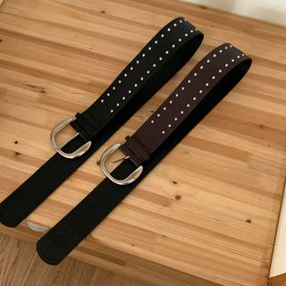 Wide Bold Studded Leather Big Belt