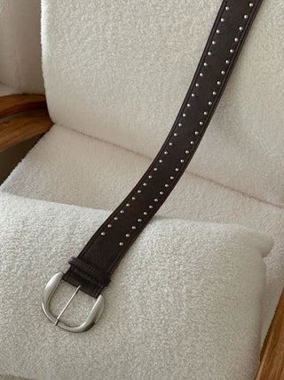 Wide Bold Studded Leather Big Belt