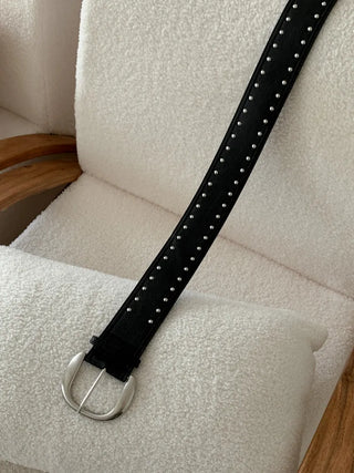 Wide Bold Studded Leather Big Belt