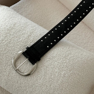 Wide Bold Studded Leather Big Belt