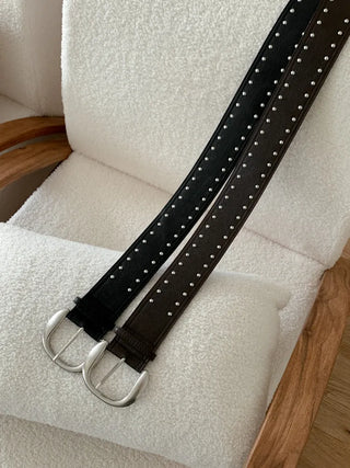 Wide Bold Studded Leather Big Belt