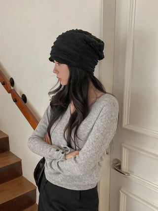 Wavy Long Daily Beanie Hat