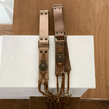 Sunlight Tassel Antique Leather Long Belt