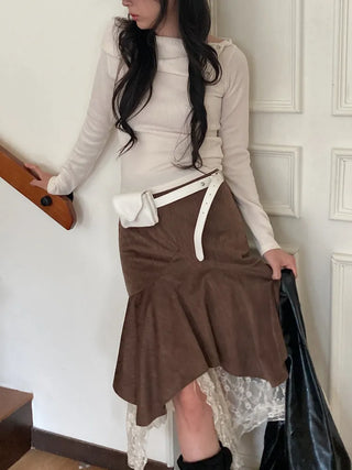 Minimal Square Hip Bag Leather Belt