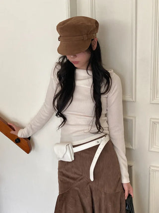Minimal Square Hip Bag Leather Belt