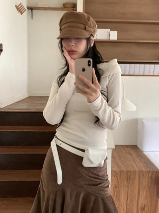 Minimal Square Hip Bag Leather Belt
