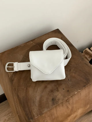 Minimal Square Hip Bag Leather Belt