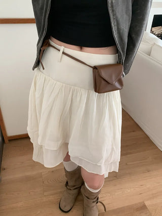 Minimal Square Hip Bag Leather Belt