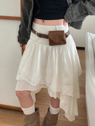 Minimal Square Hip Bag Leather Belt