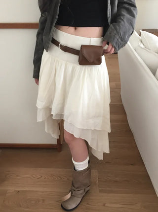 Minimal Square Hip Bag Leather Belt