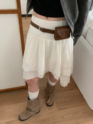 Minimal Square Hip Bag Leather Belt