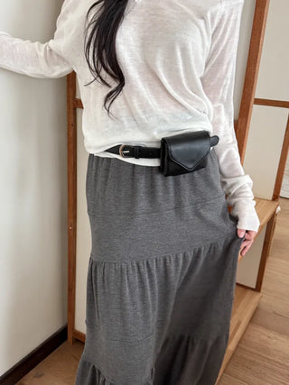 Minimal Square Hip Bag Leather Belt