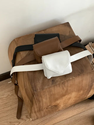 Minimal Square Hip Bag Leather Belt