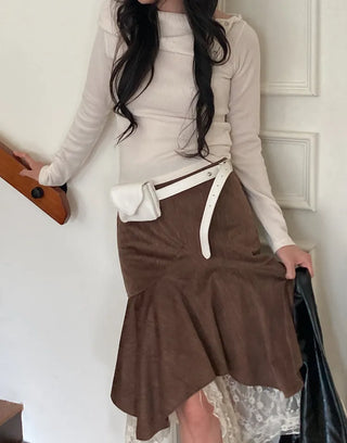 Minimal Square Hip Bag Leather Belt