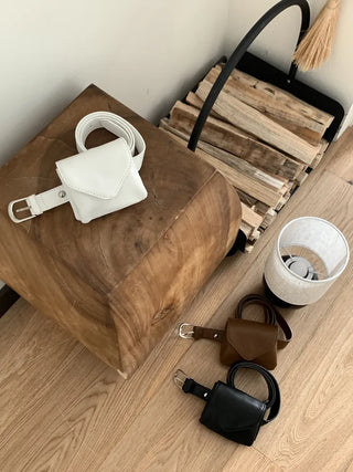 Minimal Square Hip Bag Leather Belt