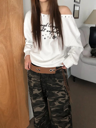 Mid-Strap Eyelet Punching Knot Strap Belt