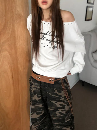 Mid-Strap Eyelet Punching Knot Strap Belt