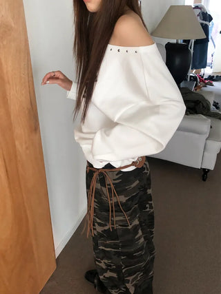 Mid-Strap Eyelet Punching Knot Strap Belt